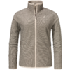 Beige Reißverschlussjacke mit langem Ärmel, frontal stehend