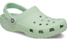 Hellgrüner Clog mit Lüftungslöchern und verstellbarem Riemen