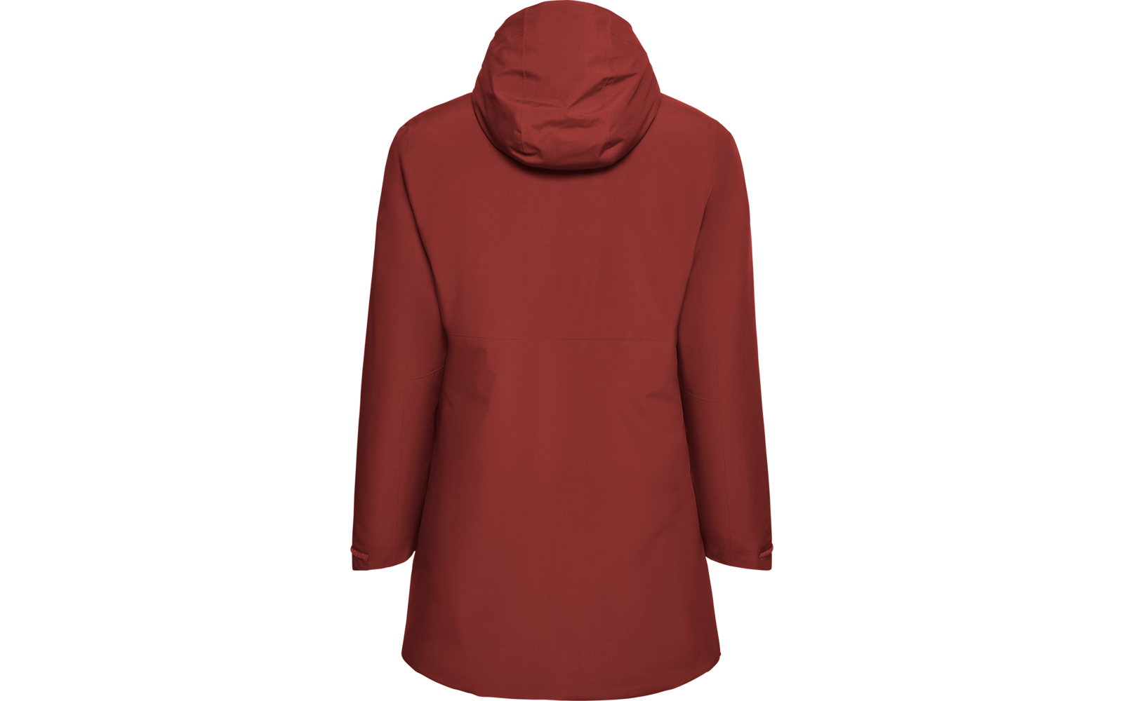 Abrigo rojo con capucha, vista trasera