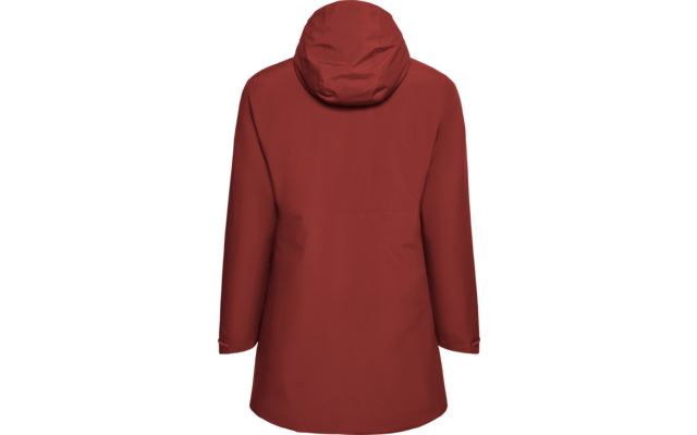 Abrigo rojo con capucha, vista trasera