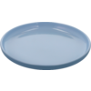 Blauer, ovaler Teller auf weißem Hintergrund
