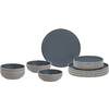 Kleines Produktbild Brunner Midday Geschirrset Melamin Mineral 12-teilig Porzellan-Touch Antirutsch BPA-frei 1