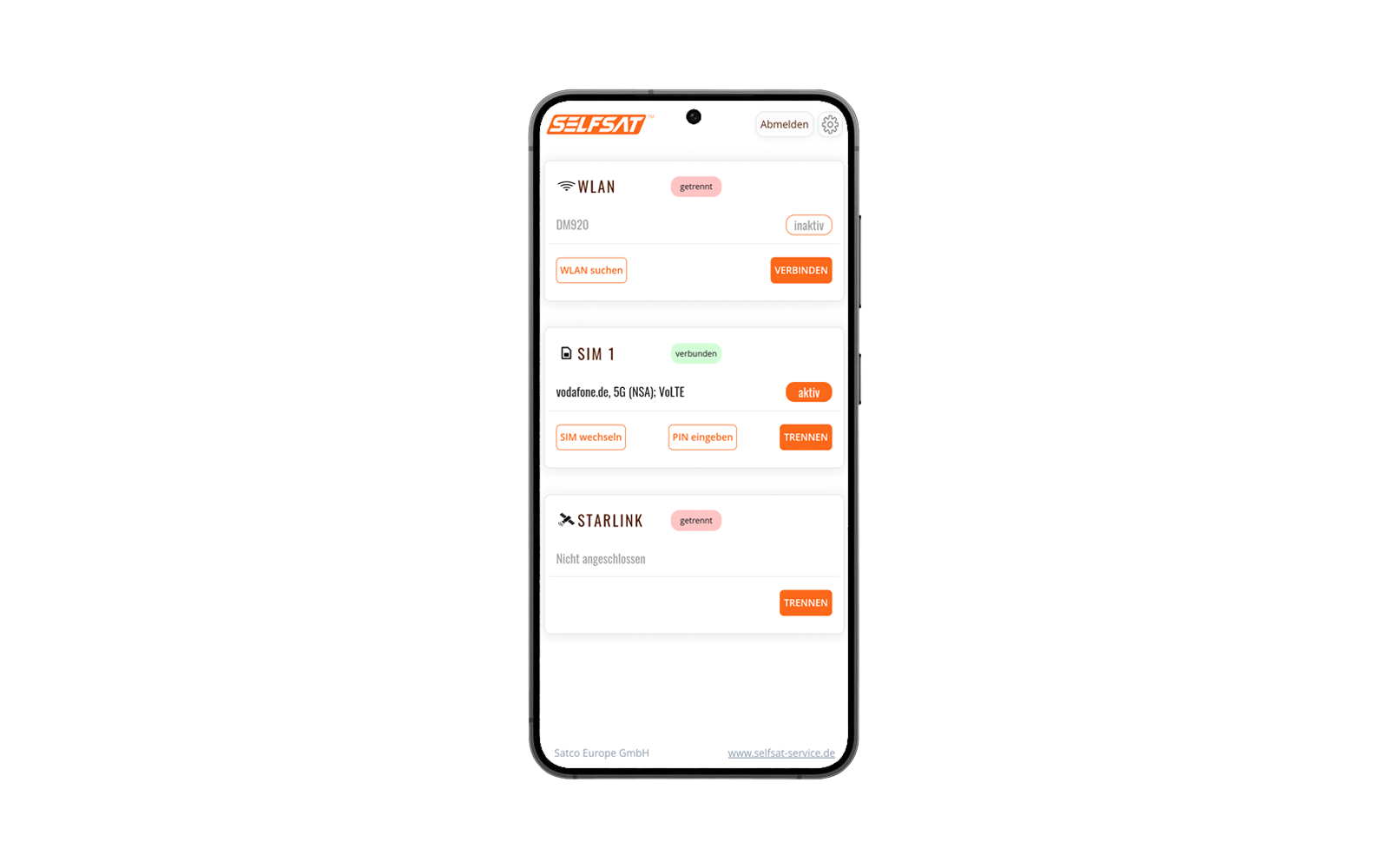 Écran de smartphone affichant une application avec une liste de commandes et leur statut