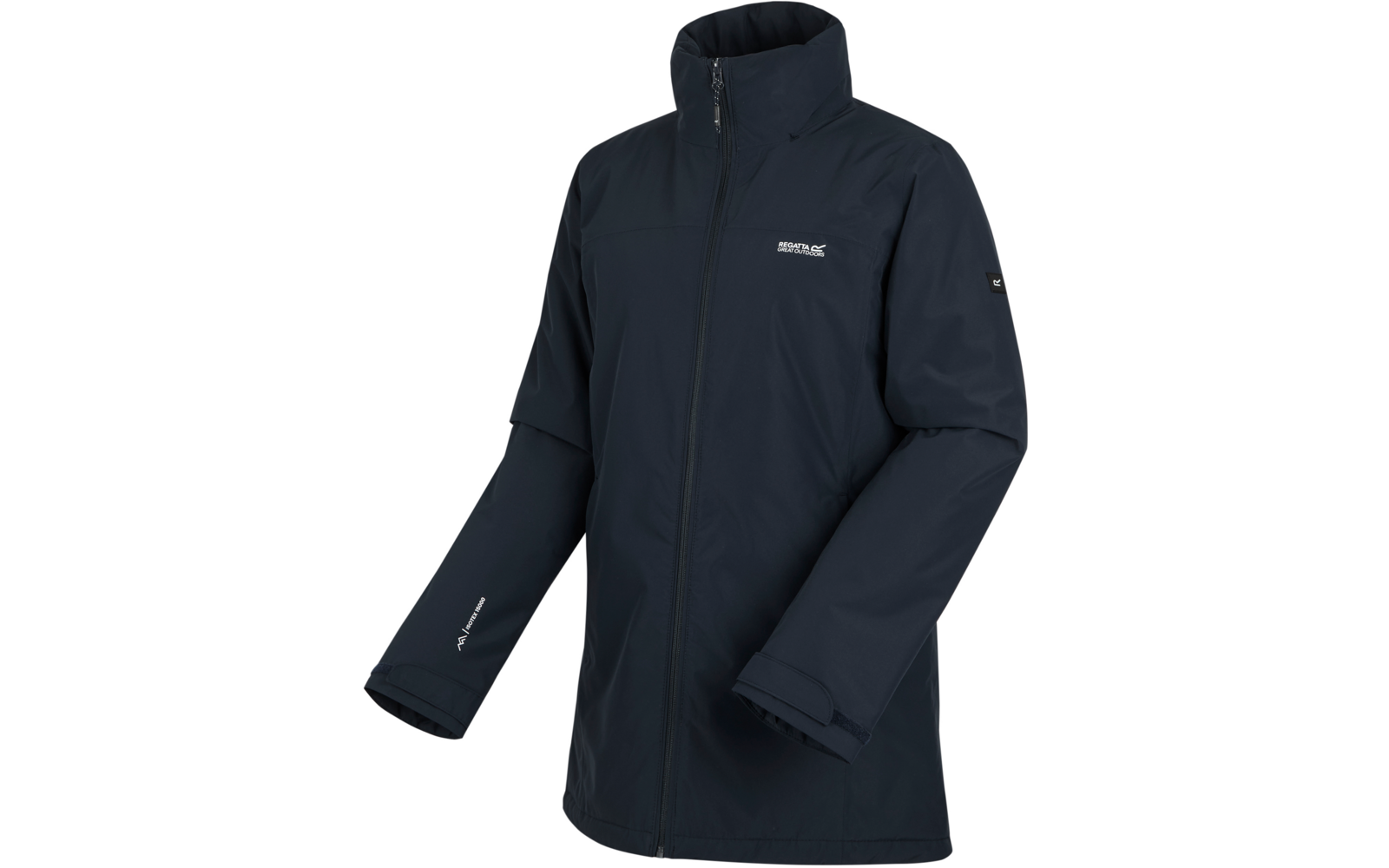 Veste femme bleu foncé avec col montant et fermeture éclair