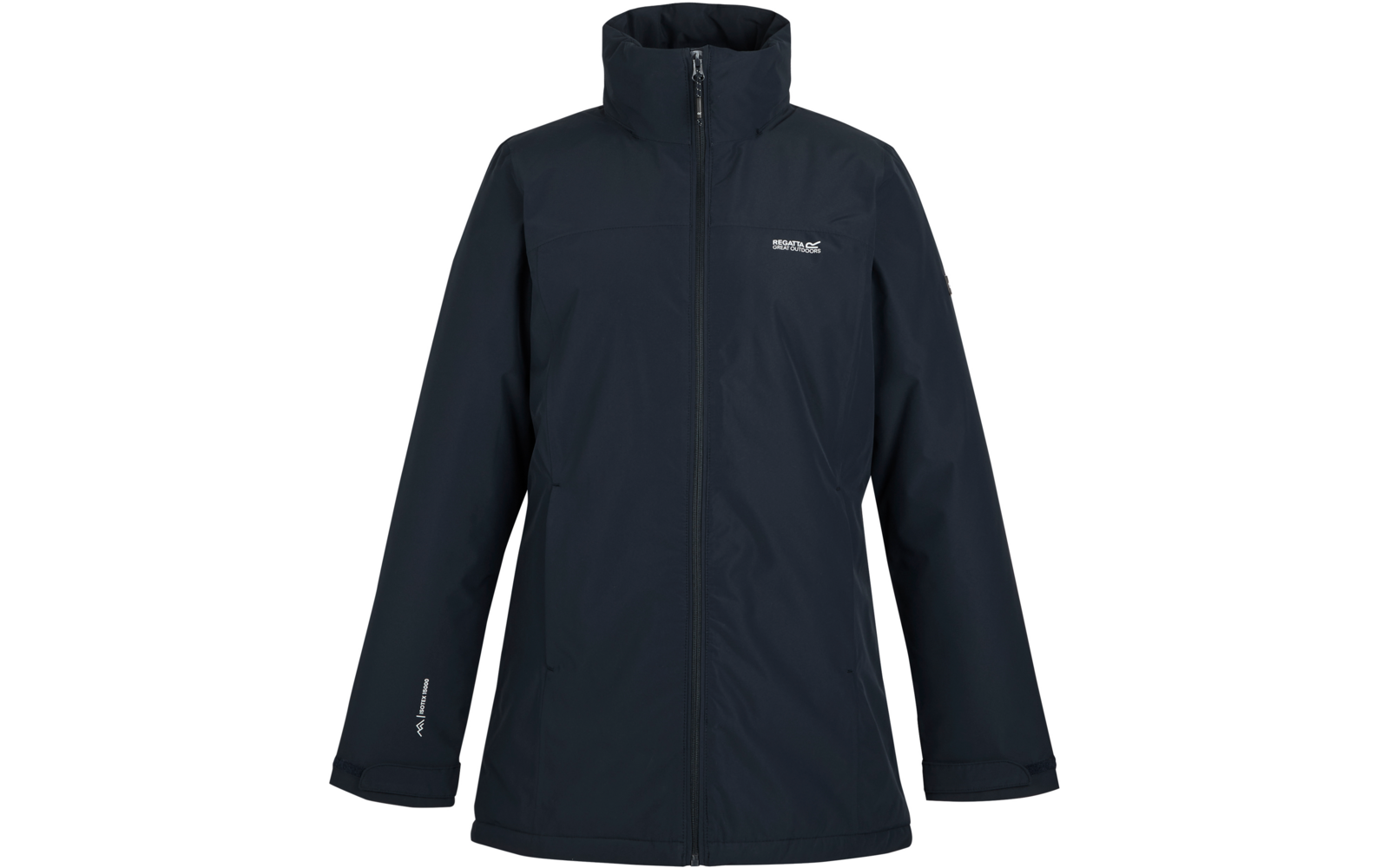 Veste pour femme bleu foncé avec fermeture éclair et col montant