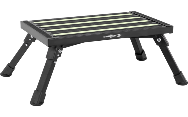 Product afbeelding Brunner Go Step Black Fluo Aluminium Wohnmobilstufe mit Antirutschfl&auml;che und Fluostreifen 48 x 30 x 23 cm schwarz 1
