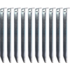 Row of metallic blades on white background