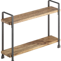 Metaltex York LAVA Especiero de 2 pisos de madera de acacia 34 x 8 x 23 cm