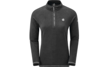 Pull noir à manches longues avec fermeture éclair courte et petit logo sur la poitrine