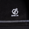 Schwarzer Stoff mit weißem Dare 2b Logo und grauer Naht