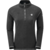 Schwarzer Langarmpullover mit kurzem Reißverschluss und kleinem Logo auf der Brust