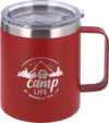 Camplife Edelstahl Thermo-Trinkbecher mit Henkel und Deckel 450 ml rot