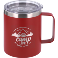 Camplife Edelstahl Thermo-Trinkbecher mit Henkel und Deckel 450 ml rot