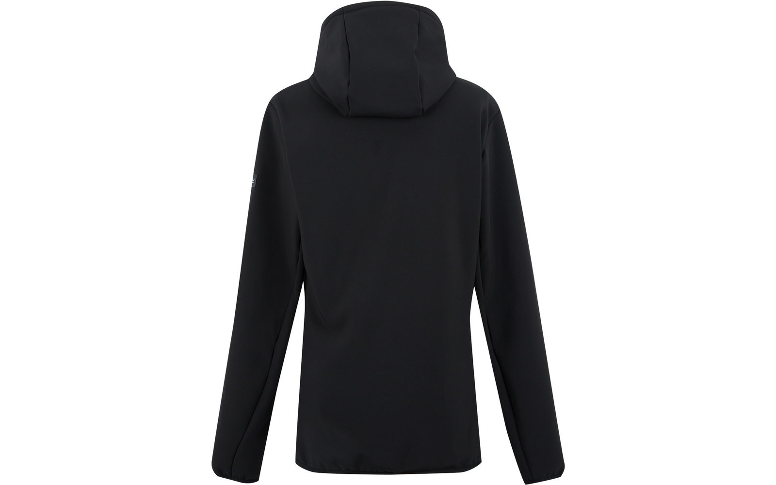 Schwarze Kapuzenjacke von hinten