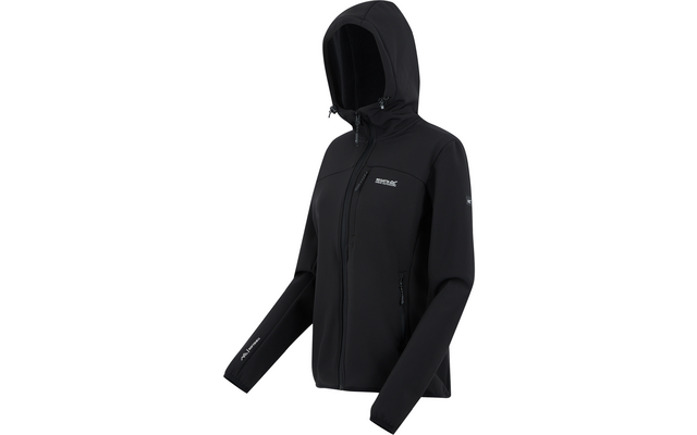Schwarze Kapuzenjacke mit Reißverschluss und langen Ärmeln