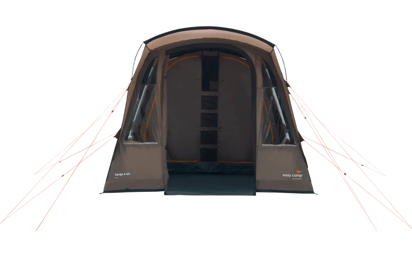 Tenda con ingresso aperto su sfondo bianco