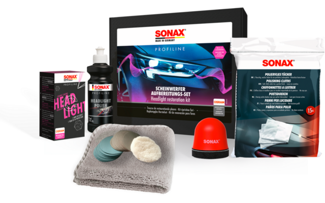 Image du produit Sonax Profiline Scheinwerfer-Aufbereitungsset Kunststoff-Scheinwerfer 8 teilig 1