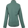 Grüne Jacke von hinten mit langem Schnitt und schmaler Taille