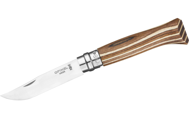 Opinel N°08 Taschenmesser mit Griff aus Birkenholz Klingenlänge 8,5 cm braun