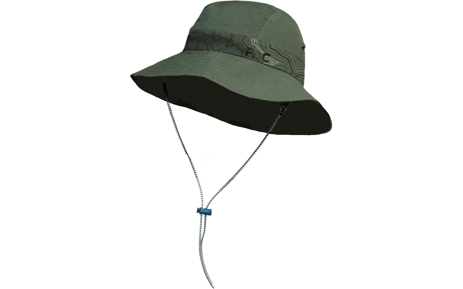 Sombrero verde de exterior con ala ancha y cordón ajustable