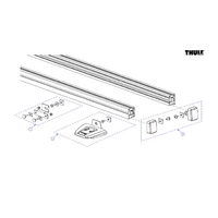 Thule eindkappen voor Thule langsrails 2 stuks - Thule onderdeelnummer 1500603185