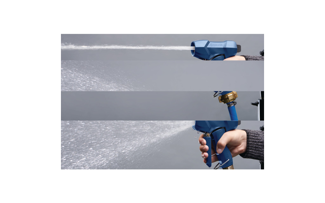 Pistola de limpieza profesional GEKA plus MS azul engomada con clavija de conexión. Cartón