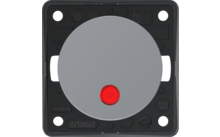 Prise noire et grise avec un témoin lumineux rouge au centre