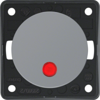 Berker Konroll-Ausschalter Integro Flow/Pure 2-polig f&uuml;r Beleuchtung und Kontrollschaltung mit integrierter Glimmlampe  Grau gl&auml;nzend