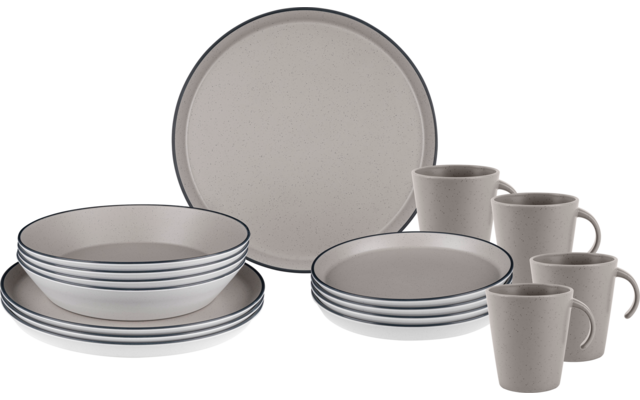 Image du produit Brunner Lunch Box Iconic Compack Melamin Geschirrset extra flach stapelbar Antirutsch, BPA-frei und bruchunempfindlich 16-teilig 1