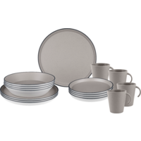 Brunner Fiambrera Iconic Compack vajilla de melamina extraplana apilable antideslizante, sin BPA e irrompible 16 piezas