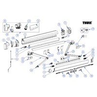 Thule front panel for awning Omnistor 5200 1,9 Meter - Color Anodized Thule spare part number 1500603023