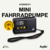 Mini pompe à vélo noire avec écran numérique et sangle de transport