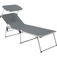Brunner Malibu High Sonnenliege mit Sonnenschutz klappbar 195,5 x 62 x 48 cm dunkelgrau