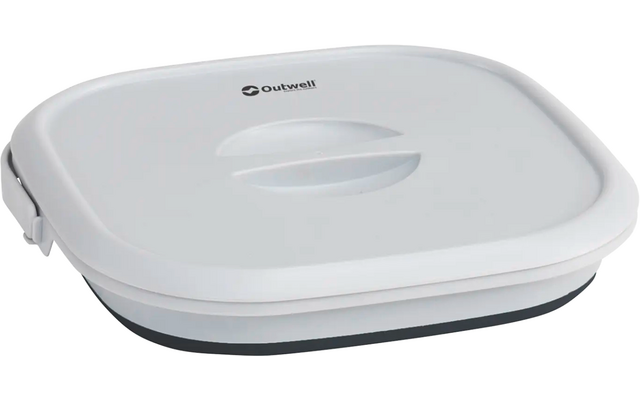 Witte rechthoekige plastic deksel voor een dienblad met handgreep