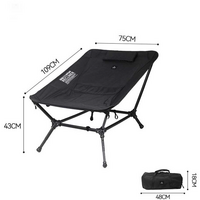 BusBoxx Defthike opvouwbare campingstoel hangmat stijl ligstoel zwart