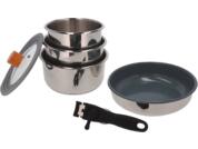 Berger BlueOak stainless steel pot set 6 pcs. with glass lid and tongs handle