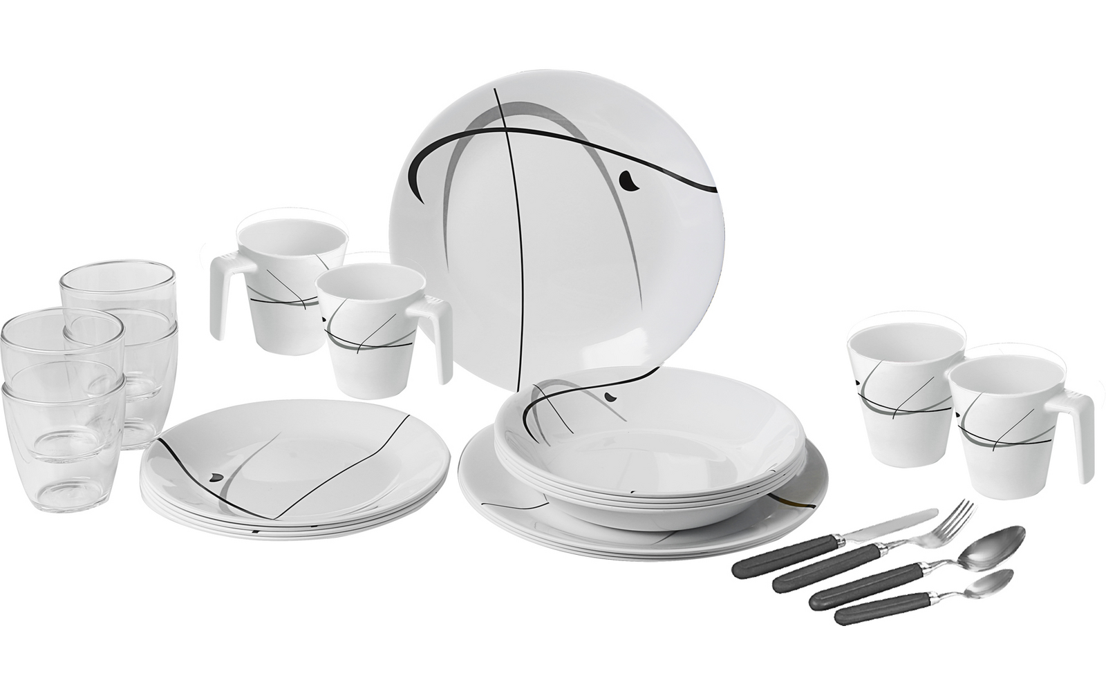 Produktbild Brunner All Inclusive Melamin Geschirrset Antirutsch, BPA-frei und bruchunempfindlich 36-teilig 1