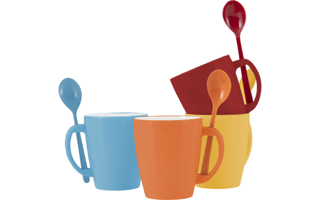 Gimex mug with spoon Rainboiw 4pcs.