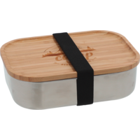 Camplife Edelstahldose mit Bambusdeckel und Gummiband 1400 ml