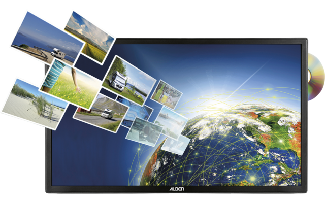 Alden PLA621-G30-2AIO Satelliten TV Set bestehend aus Planar Flachantenne inklusive A.I.O. Evo HD 22 Zoll TV 