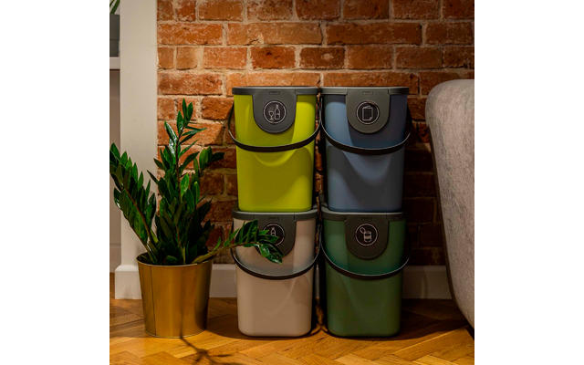 Rotho Albula Recycling Müllsystem 25 Liter cappuccino