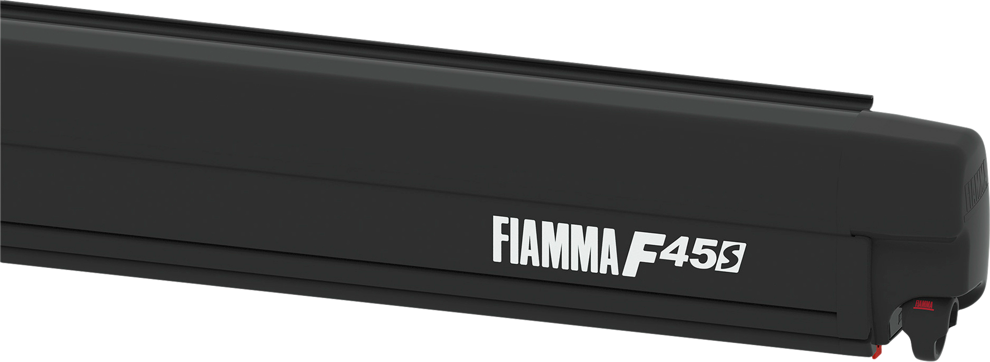 Fiamma F45s Wandmarkise Gehäusefarbe Deep Black Tuchfarbe Royal Grey