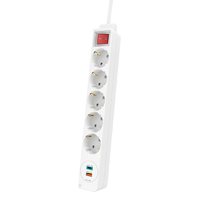 Hama Steckdosenleiste 5 fach mit USB-C / USB-A Buchse / Power Delievery / Quick Charge