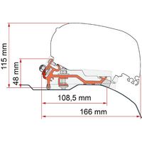 Adaptateur Kit Fiat Ducato / Citro&euml;n Jumper / Peugeot Boxer Low Profile pour F80 Fiamma