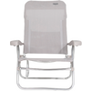White folding chair with armrests and mesh backrest