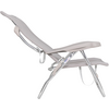 Modern gray lounge chair with adjustable backrest on white background