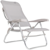 Beige folding chair on white background