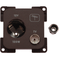 Inprojal System 10.000 Kombi Steckdose 12V mit TV  5 mm braun