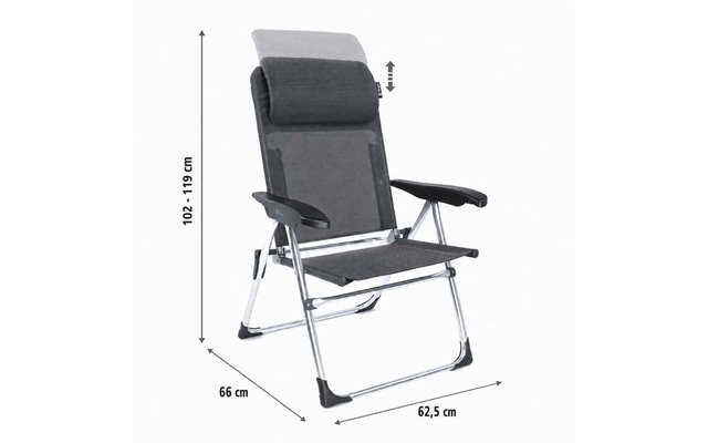 Product afbeelding Berger Grenoble klapstoel met verstelbare hoofdsteun 1