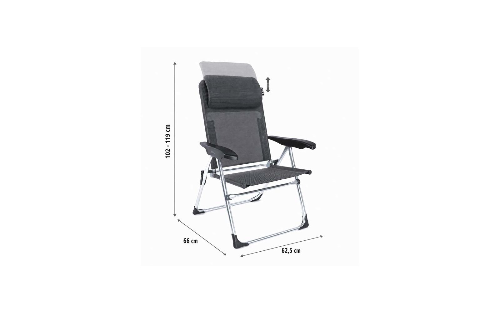 Product afbeelding Berger Grenoble klapstoel met verstelbare hoofdsteun 1